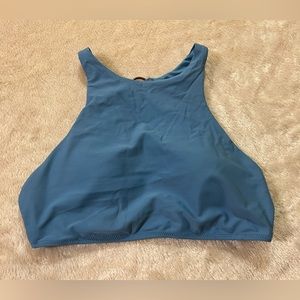 Aerie Swim Slate Blue High Neck Bikini Top L